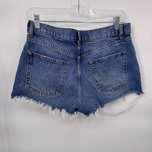 Reformation Jeans Button Fly High Waist Cut-off Shorts Women 28 Blue Sydney Wash - Picture 5 of 8